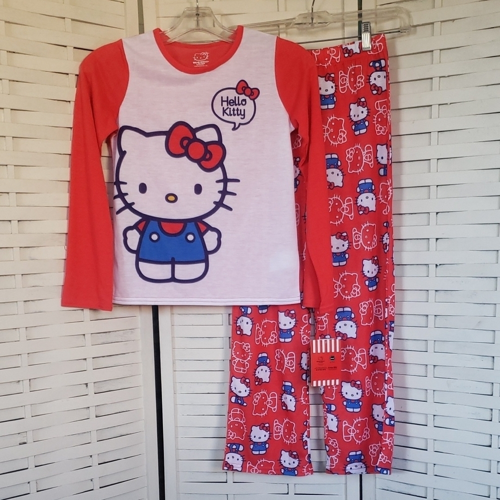 Hello Kitty Kids Pajama Set in Red and White